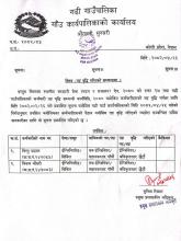 तह बृद्धि गरिएको सम्बन्धमा ।