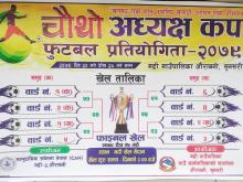 चौथो अध्यक्ष कप फुटबल प्रतियोगिता -२०७९  गाउँपालिका औरावनी,सुनसरी   (२०७९ चैत २० देखी २७ गते सम्म)